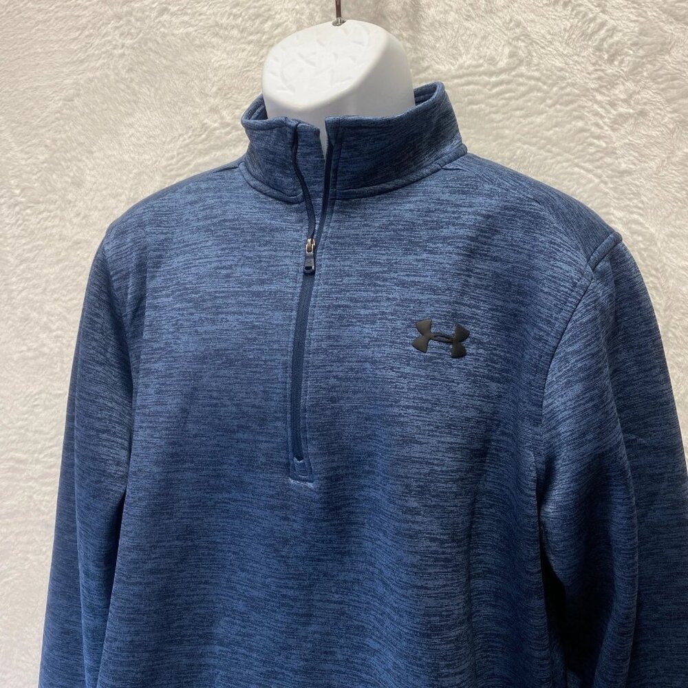 Under Armour 1/4 Zip Loose Coldgear Pullover Mens Large Blue Outdoor Athletic